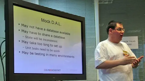 Colin Mackay presenting Mock Objects (Grok Talk)