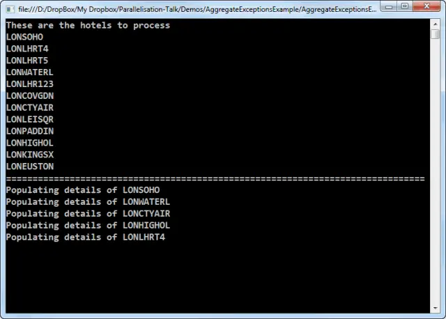 Aggregate Exception Example - Before