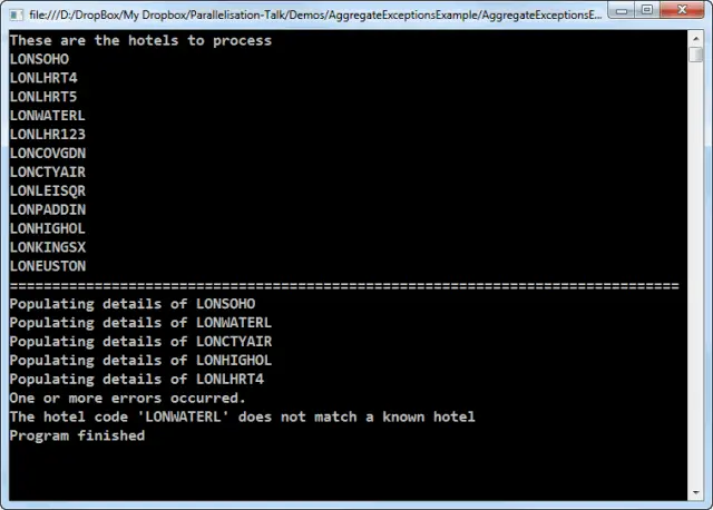 Aggregate Exception Example - After