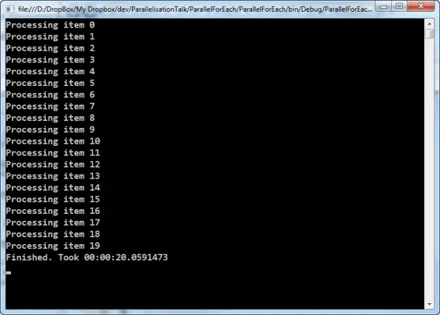 Sequential foreach Example
