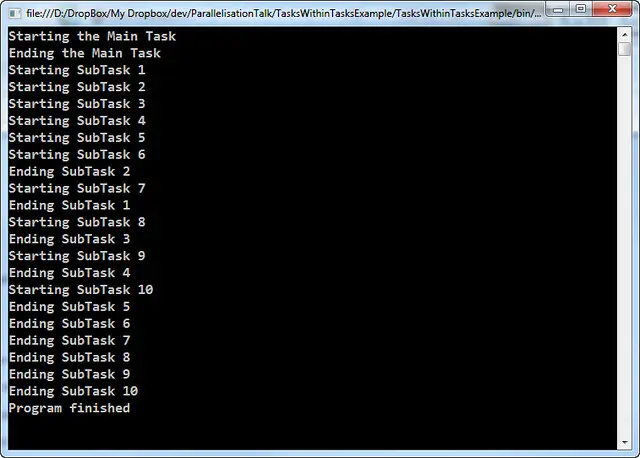 Tasks within Tasks Example