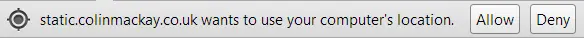 Chrome asks if it is okay to use geolocation