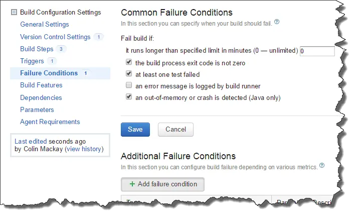 Failure Conditions section
