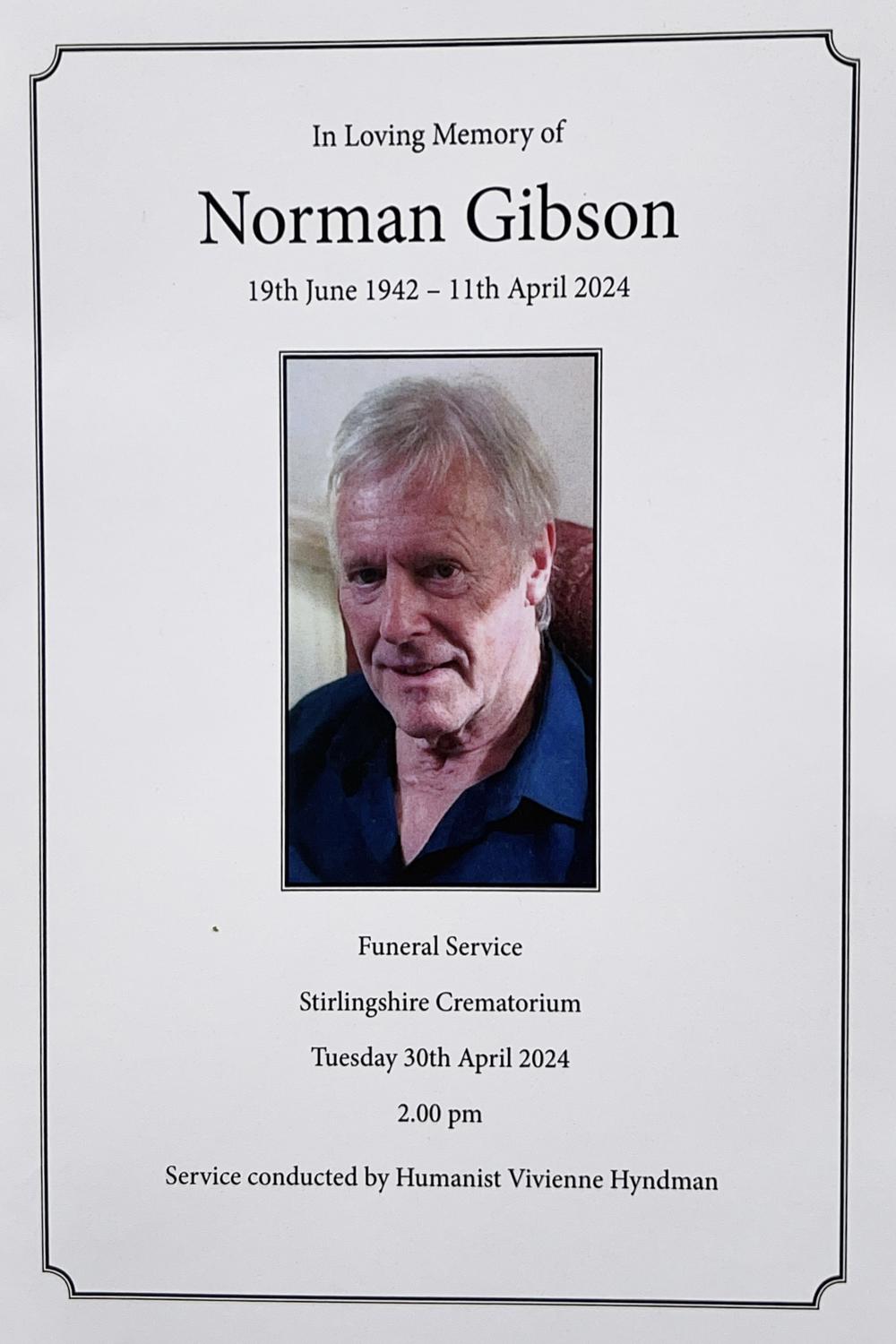 1 - Funeral Programme (front)