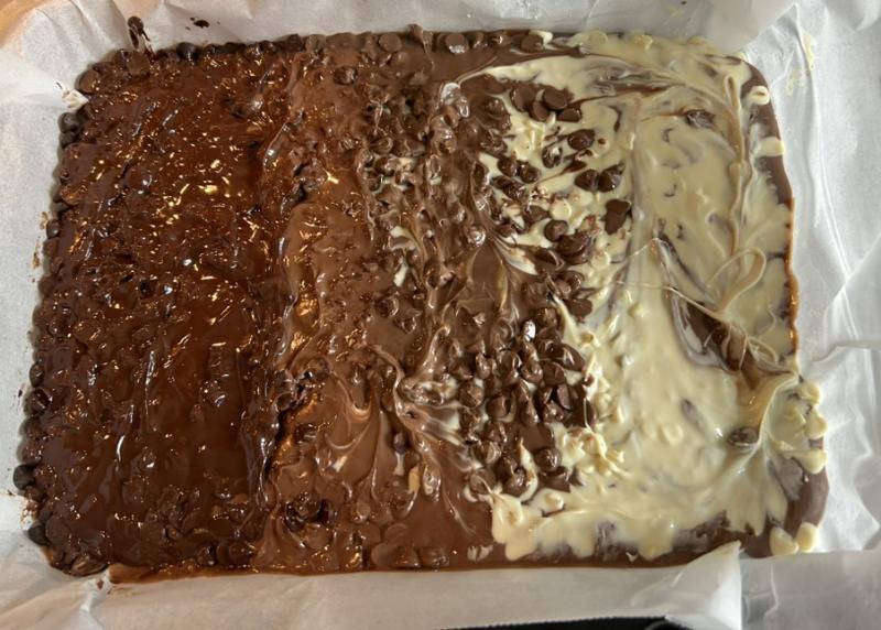 Martian Shortbread as the chocolate is melting